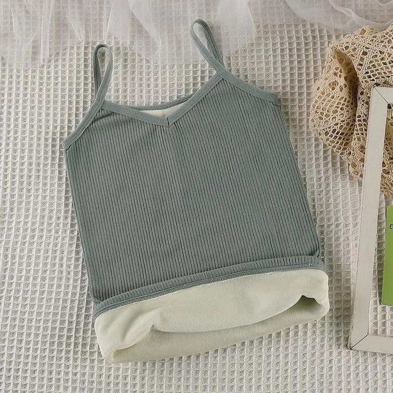 Women Winter Warm Thermal Sleeveless Velvet Tank Top 9