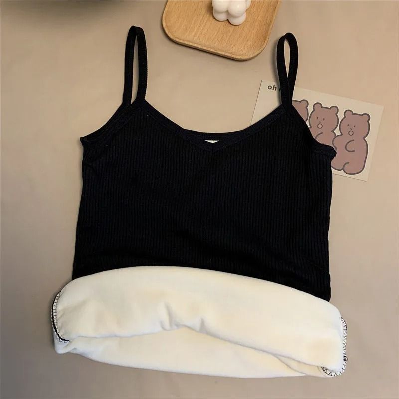 Women Winter Warm Thermal Sleeveless Velvet Tank Top 4