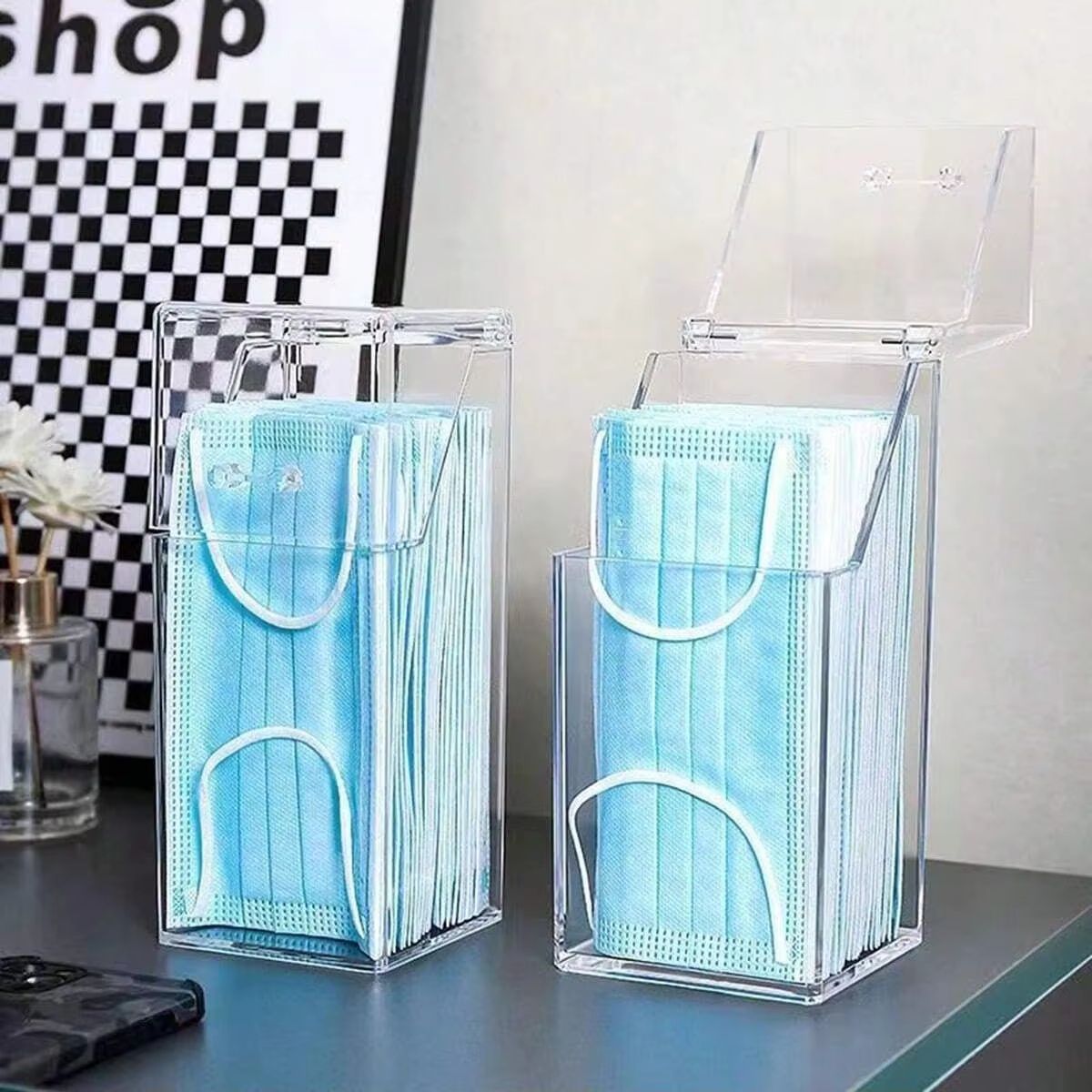 Clear Lid Makeup Brush  Lipstick Organizer Bucket  Stylish Desktop Cosmetic Storage 3