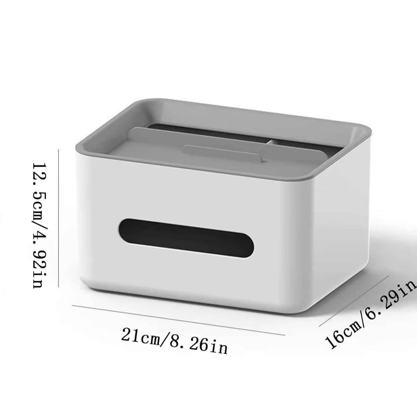 Gray Multifunctional Tissue Storage Box  Sleek Desktop Organizer For Tissues Remotes  More 2