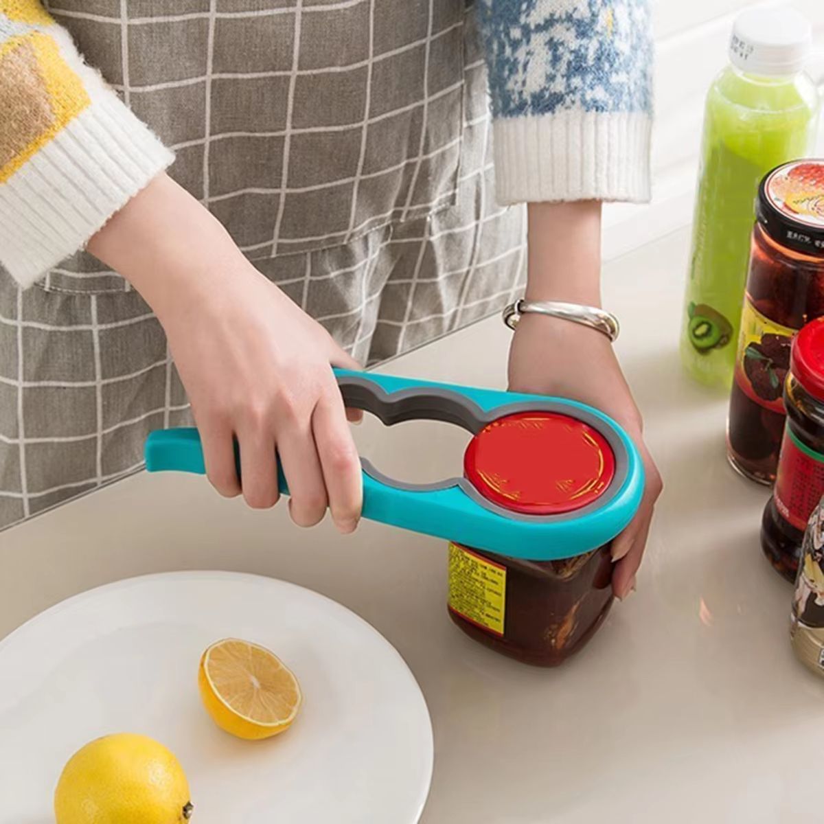 4in1 Manual Screw Cap And Bottle Opener  MultiFunction Can Jar  ScrewCap Kitchen Tool 3