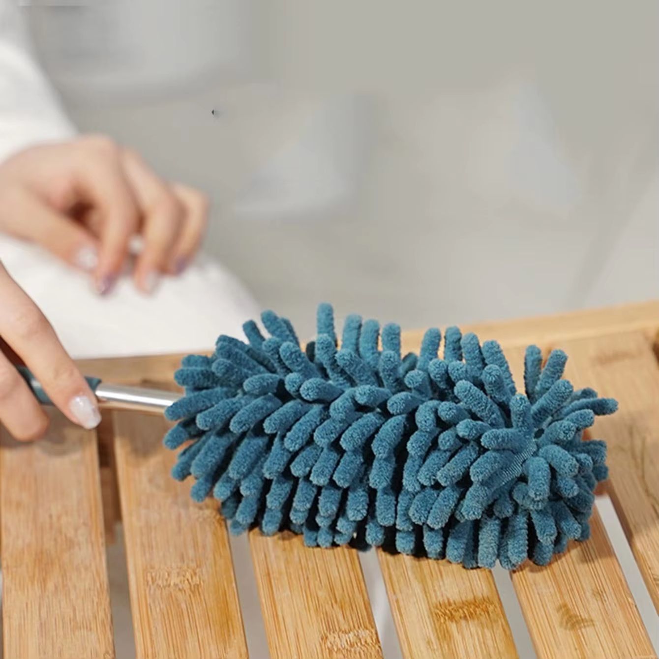Telescopic Microfiber Chenille Duster With Stainless Steel Handle  Multifunction High Reach Dust Br 2