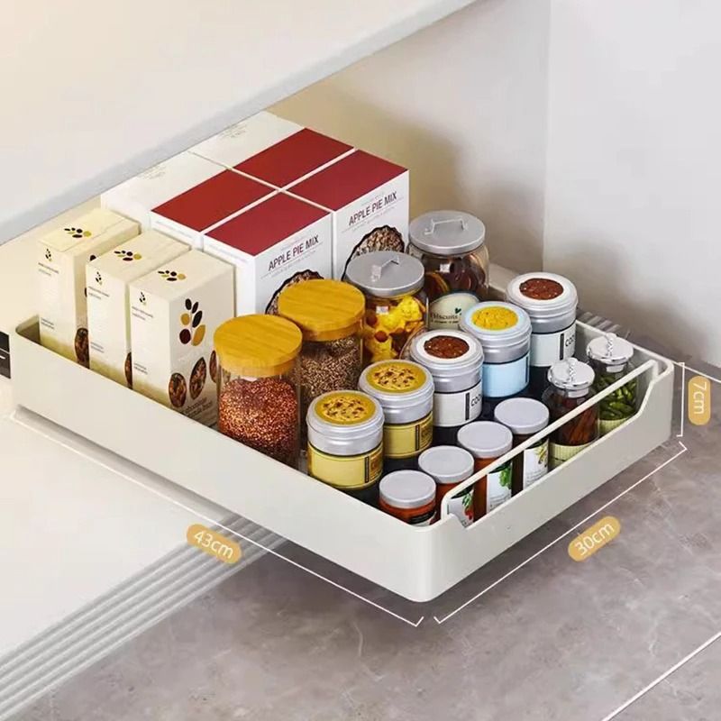 Kitchen Storage Rack Slide Rail Pull Out Nail Free Installation High Temperature Detachable Split D 6