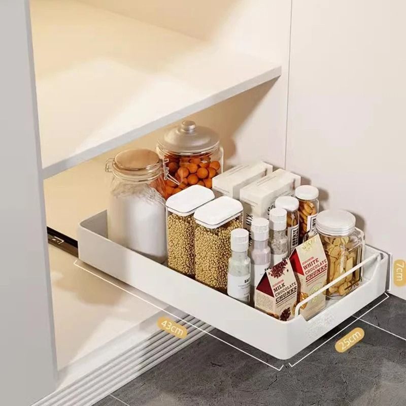 Kitchen Storage Rack Slide Rail Pull Out Nail Free Installation High Temperature Detachable Split D 8