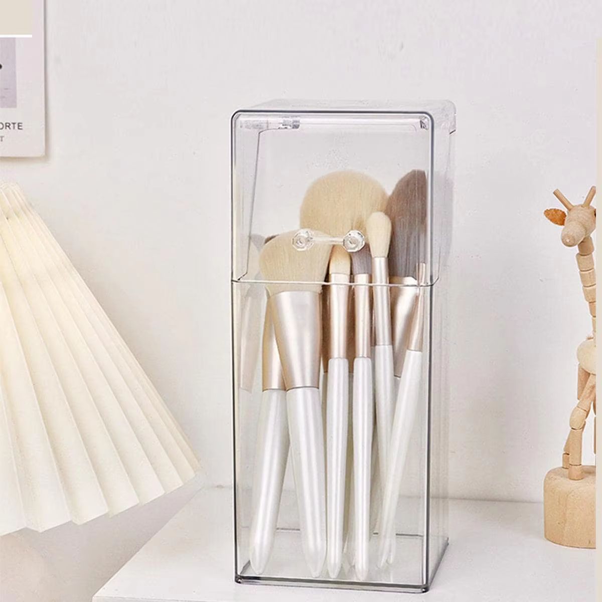 Clarity Stand Makeup Brush Holder  Simple Transparent Storage Box 3
