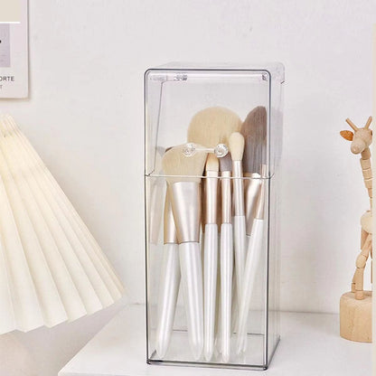 Clarity Stand Makeup Brush Holder  Simple Transparent Storage Box 3