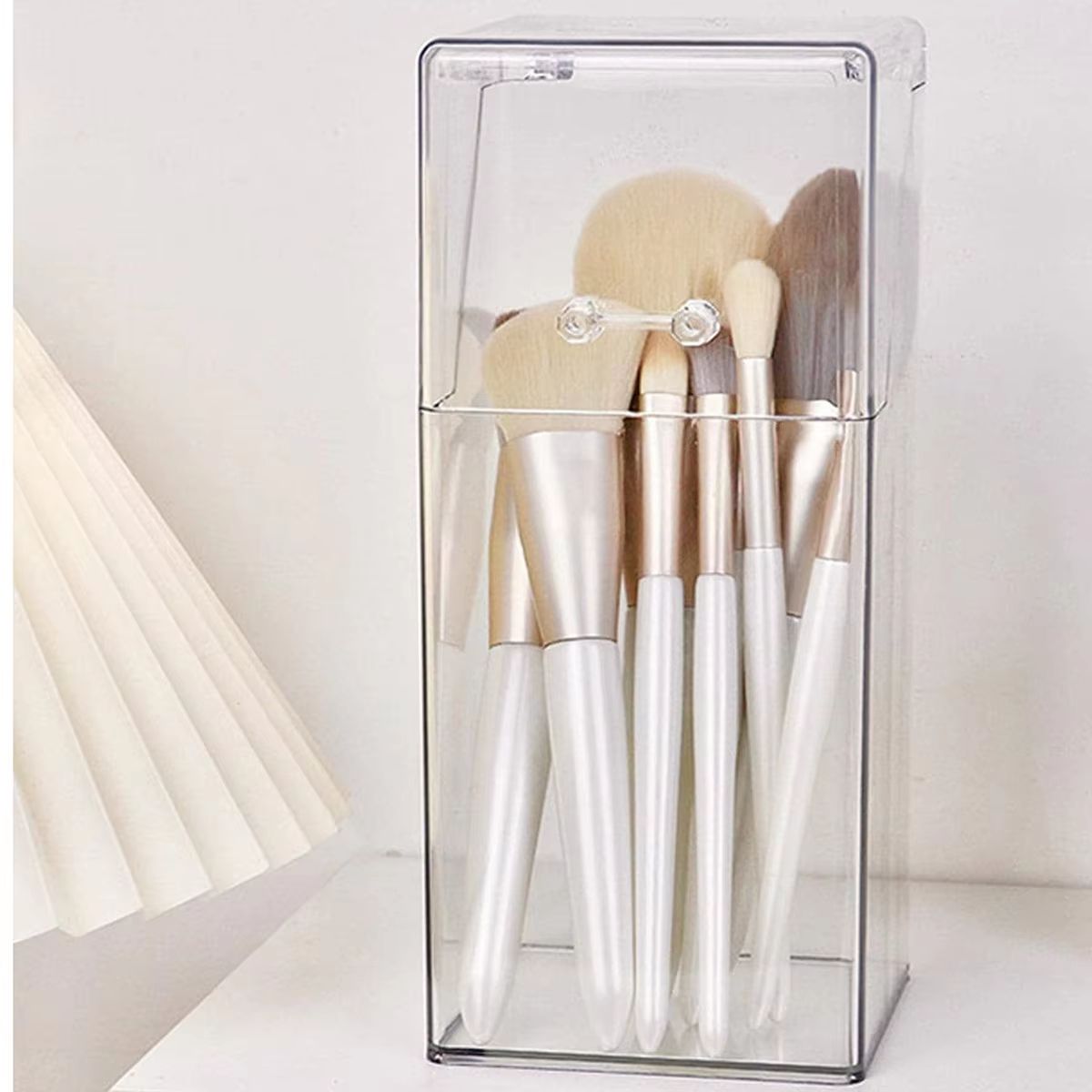 Clarity Stand Makeup Brush Holder  Simple Transparent Storage Box 6