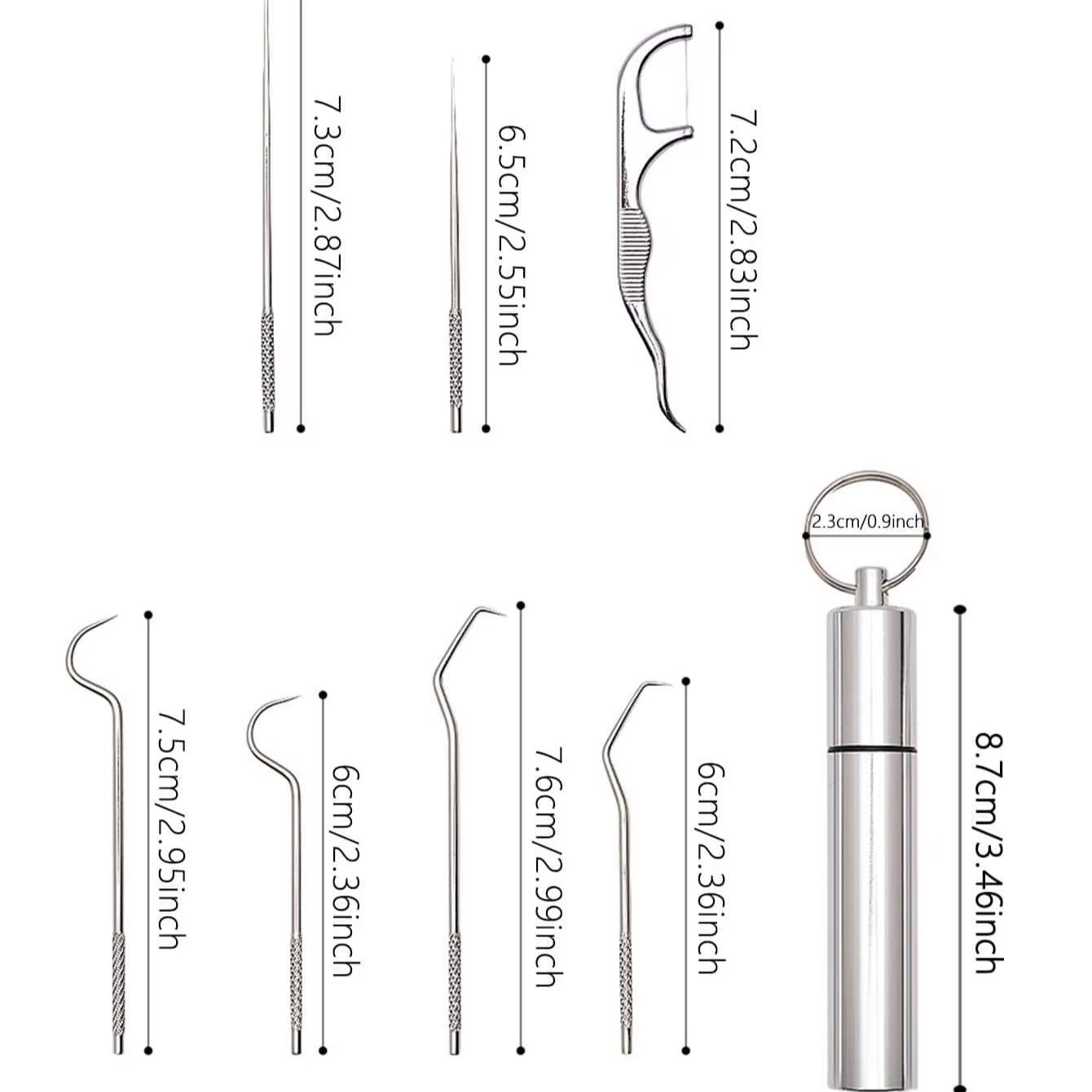 CleanCarry Stainless Steel Toothpick  Flossing Travel Set 2
