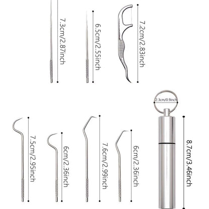 CleanCarry Stainless Steel Toothpick  Flossing Travel Set 2