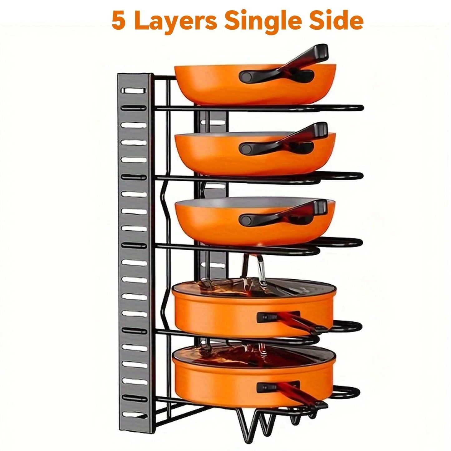 SpaceSaving 8Tier Pot Rack Organizer  Adjustable Metal Holder For Pans Pots And Lids 7
