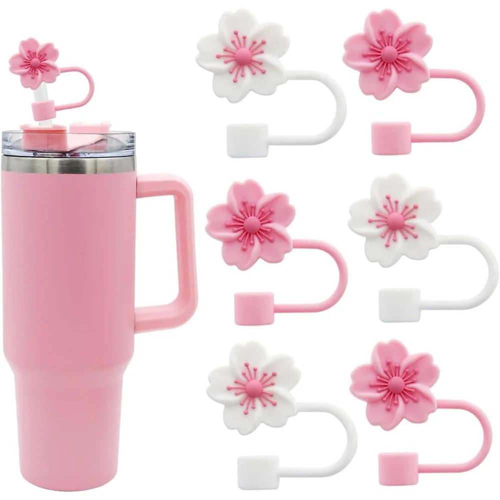 Flower Design Silicone Straw Covers for Stanley Cups 30 Oz and 40 Oz