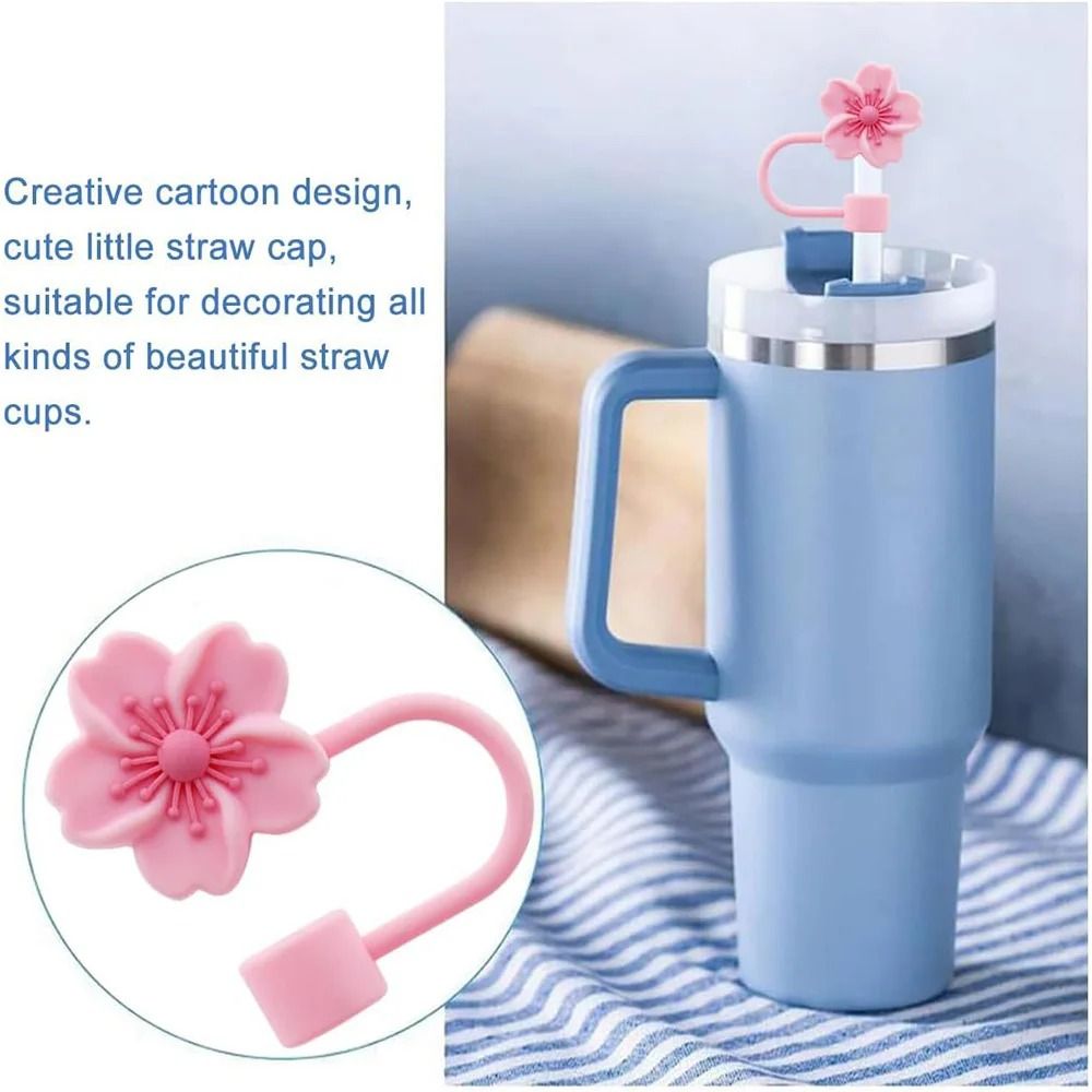 Flower Design Silicone Straw Covers For Stanley Cups 30 Oz And 40 Oz 2