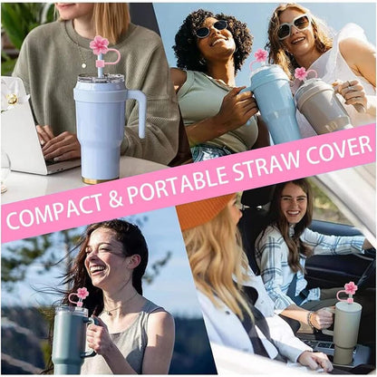 Flower Design Silicone Straw Covers For Stanley Cups 30 Oz And 40 Oz 5