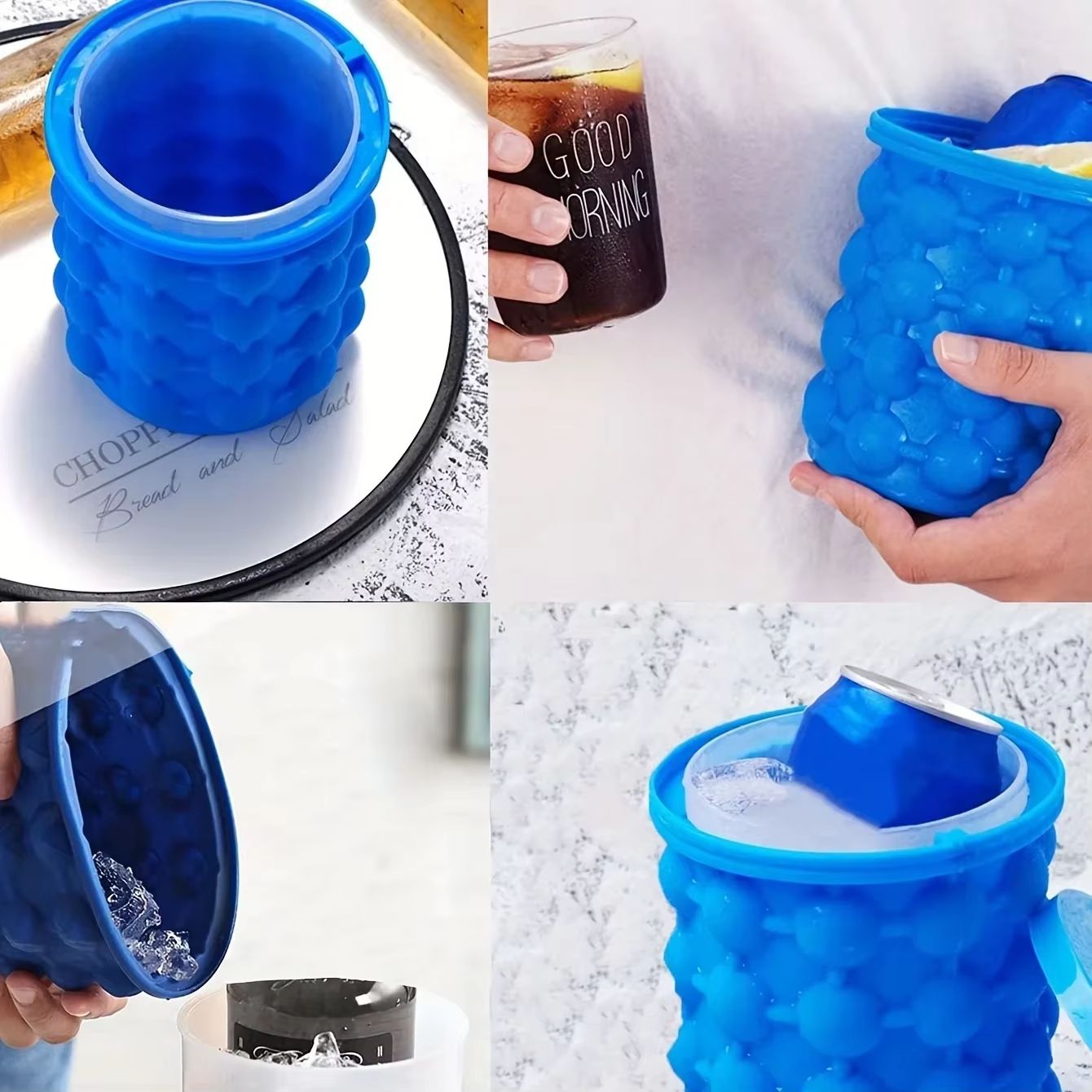ChillCore Silicone Ice Bucket Cup  2in1 Ice Cube Maker For Cocktails  Whiskey 3