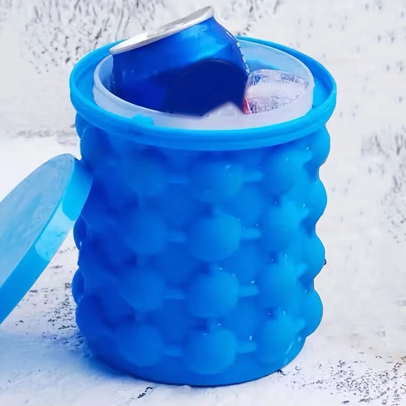 ChillCore Silicone Ice Bucket Cup  2in1 Ice Cube Maker For Cocktails  Whiskey 4