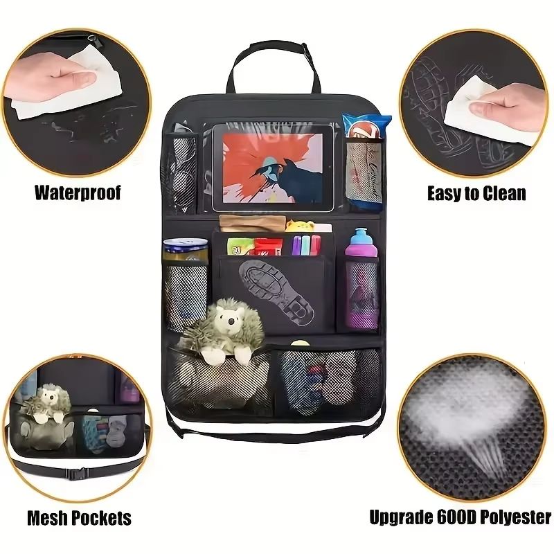 RoadMaster Pro MultiPocket Car Seat Organizer  Waterproof Travel Storage For Daily Use  Road Trips 2