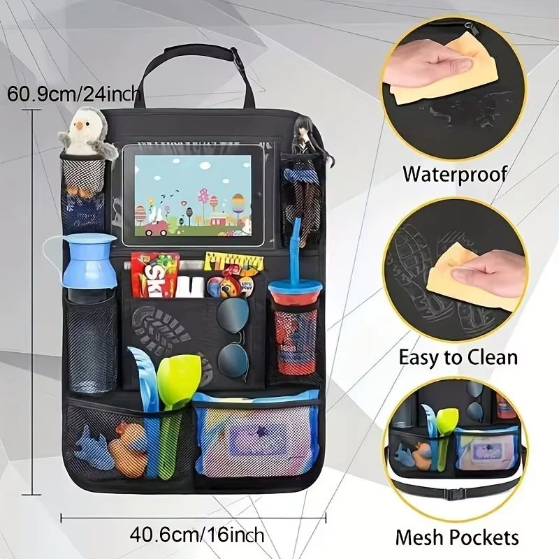 RoadMaster Pro MultiPocket Car Seat Organizer  Waterproof Travel Storage For Daily Use  Road Trips 3