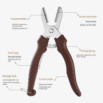 Multipurpose Chestnut Scissors And Peeler Stainless Steel Nut Shell Opener 4
