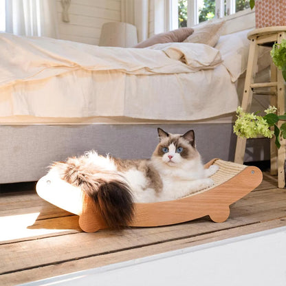 FelineZen Wooden Cat Scratching Pad  Sleeping Bed  MultiFunction Detachable WearResistant Kitten Lo 1