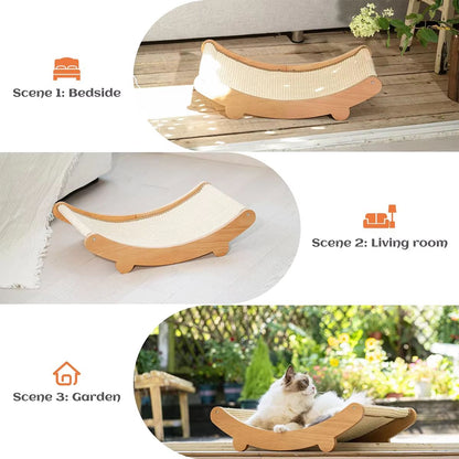 FelineZen Wooden Cat Scratching Pad  Sleeping Bed  MultiFunction Detachable WearResistant Kitten Lo 2