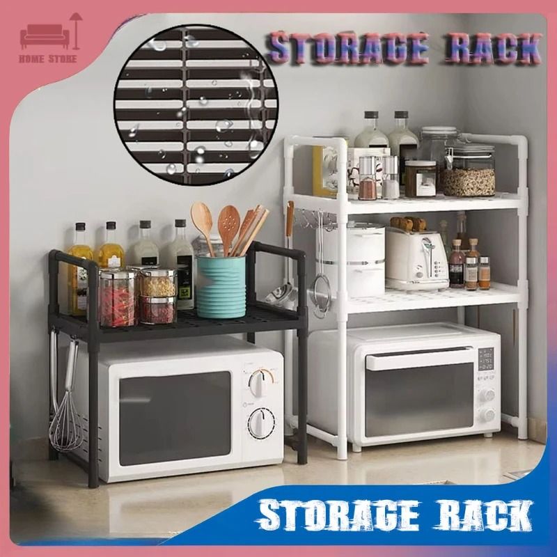 Multi Layer Kitchen Storage Rack Microwave Organizer Shelf