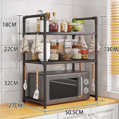 Multi Layer Kitchen Storage Rack Microwave Organizer Shelf 9