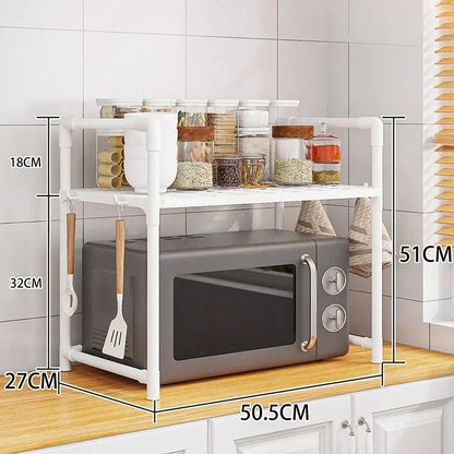 Multi Layer Kitchen Storage Rack Microwave Organizer Shelf 7