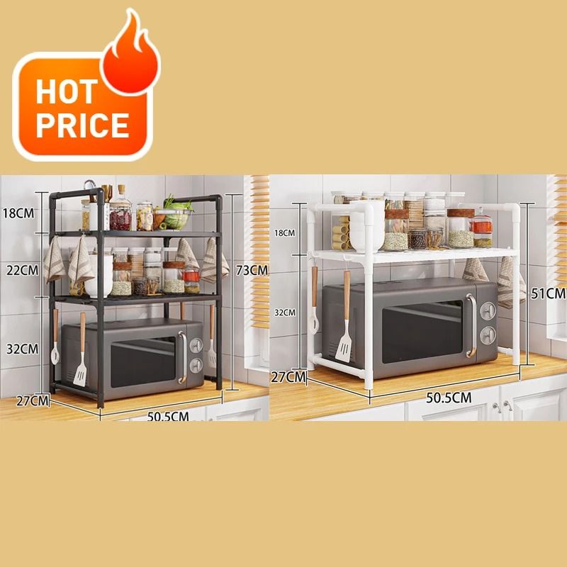 Multi Layer Kitchen Storage Rack Microwave Organizer Shelf 11