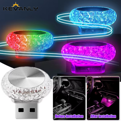 USB Mini LED Ambient Light, Colorful Car Interior Lamp, Computer Atmosphere Light, Portable Plug and Play