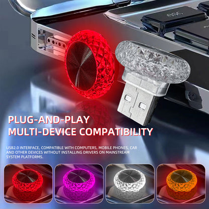 USB Mini LED Ambient Light Colorful Car Interior Lamp Computer Atmosphere Light Portable Plug And P 3