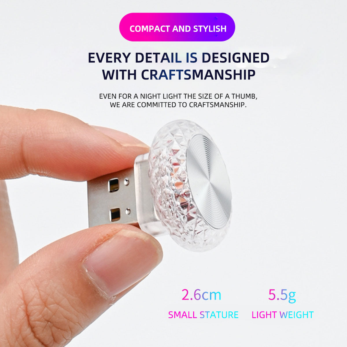 USB Mini LED Ambient Light Colorful Car Interior Lamp Computer Atmosphere Light Portable Plug And P 4