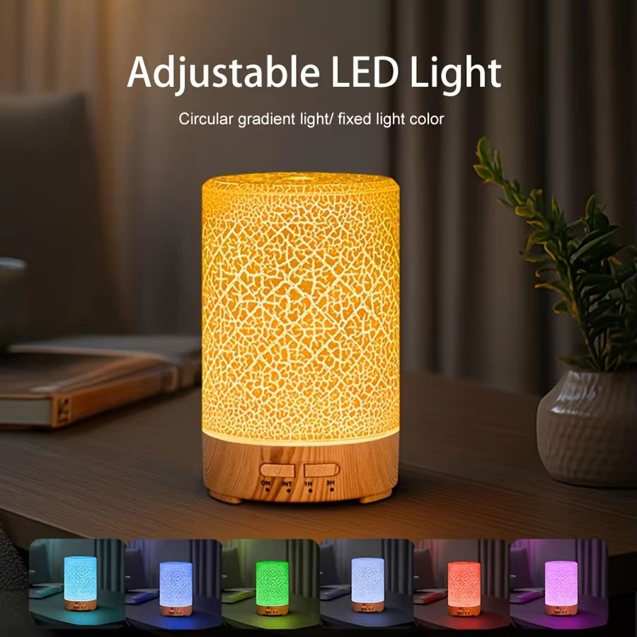 GlowWave 150ml Crack Design USB Essential Oil Diffuser And Ultrasonic Air Humidifier 1