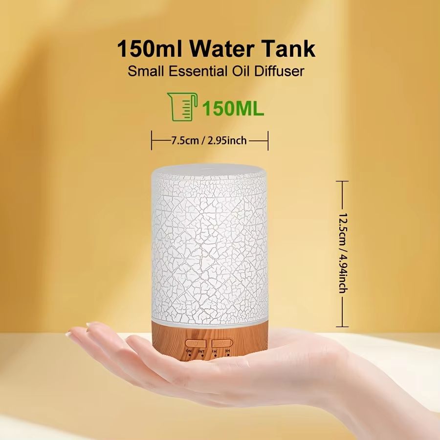 GlowWave 150ml Crack Design USB Essential Oil Diffuser And Ultrasonic Air Humidifier 2