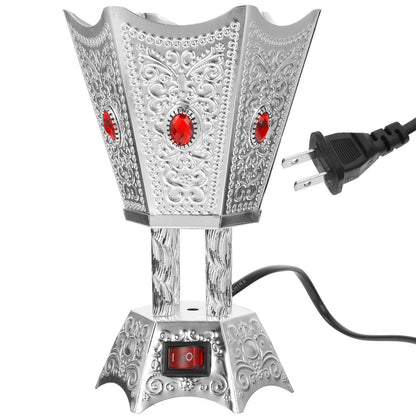 Electric Incense Burner Retro Household Censer Iron Bakhoor Warmer LED Timer Aroma Therapy Incense  3