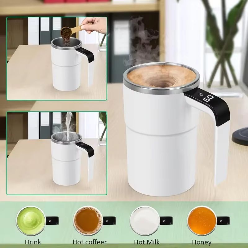 MixMaster LED Smart Mixing Coffee Cup USB Magnetic Stirring Mug 6