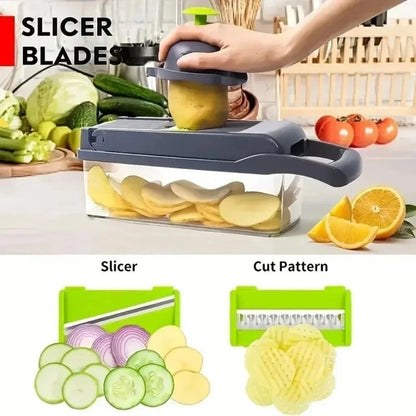 Multifunctional Vegetable Chopper And Slicer With Handle And Drain Basket 3