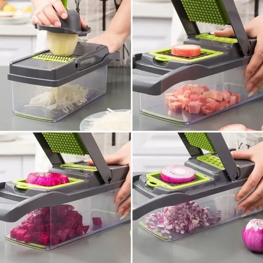Multifunctional Vegetable Chopper And Slicer With Handle And Drain Basket 4