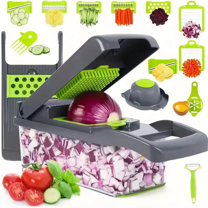 Multifunctional Vegetable Chopper And Slicer With Handle And Drain Basket 7