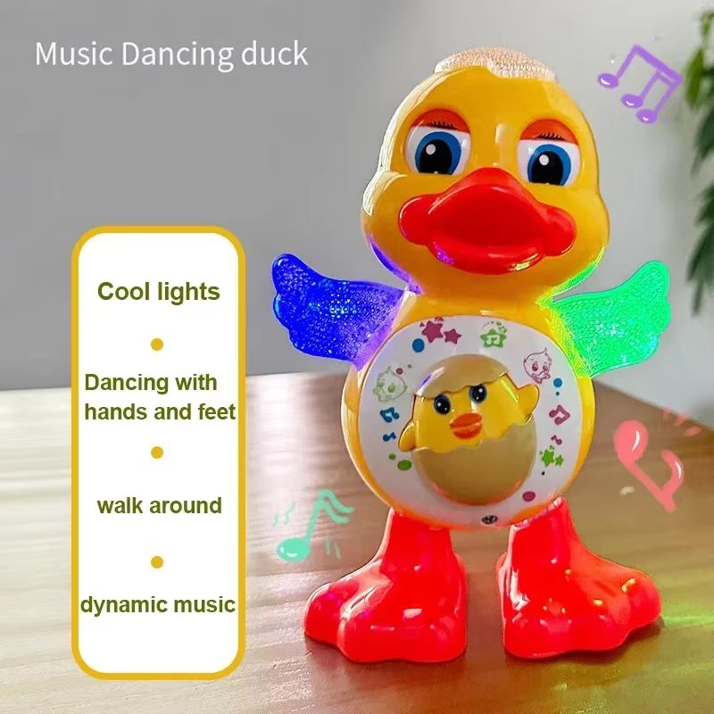 Dancing Fun Electric Duck Toy  Blink Eyes Flash Light Shake Body Musical Cartoon Animal For Childre 3