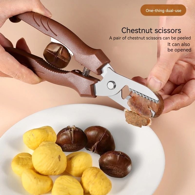 Multipurpose Stainless Steel Chestnut Scissors and Peeler