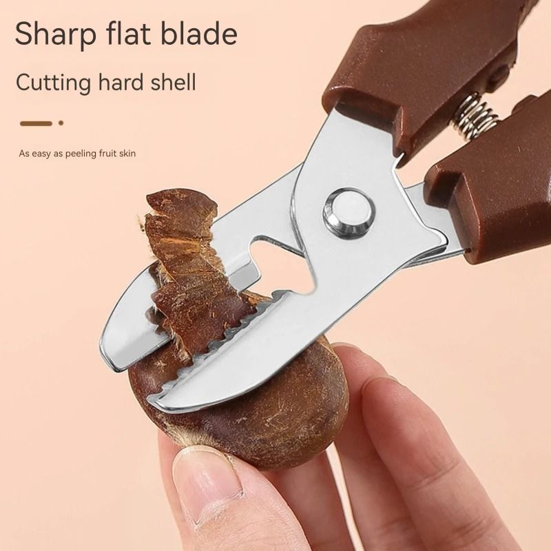 Multipurpose Stainless Steel Chestnut Scissors And Peeler 4