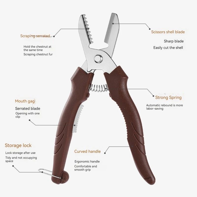 Multipurpose Stainless Steel Chestnut Scissors And Peeler 5