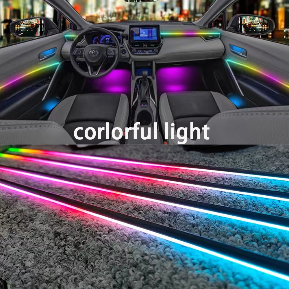 RGB Symphony Streamer Led Car Ambient Lights Bluetooth Rainbow Acrylic Strips Atmosphere Lamp Kit 1