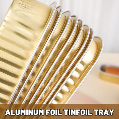 Disposable Aluminum Foil Baking Tray, Air Fryer Grilling Tray Box, BBQ Pans Kitchen Accessories