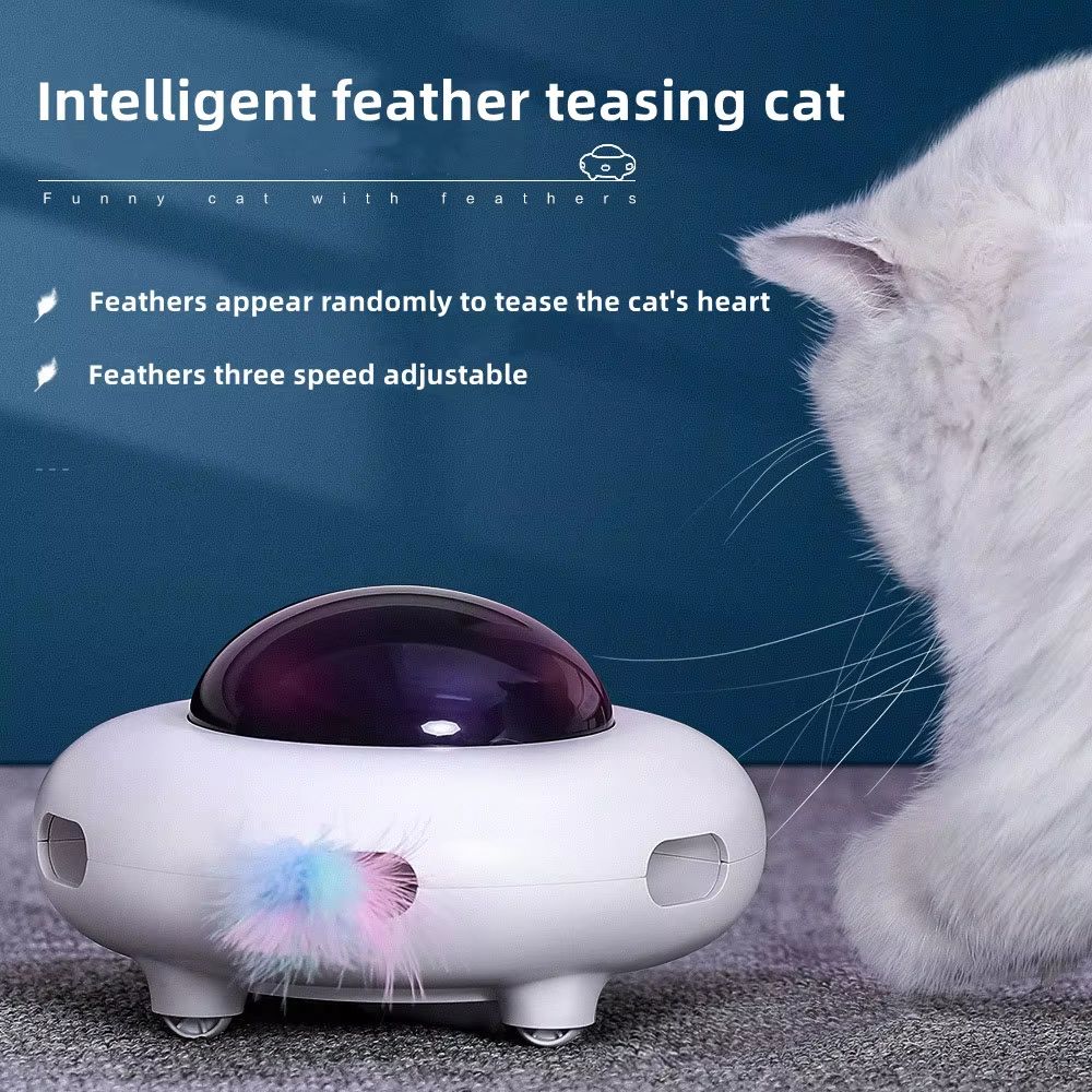 Smart UFO Cat Teaser – USB Rechargeable Interactive Pet Turntable Toy