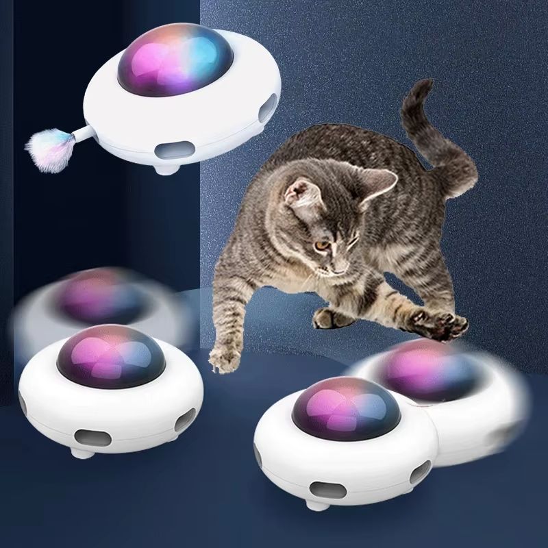 Smart UFO Cat Teaser  USB Rechargeable Interactive Pet Turntable Toy 2