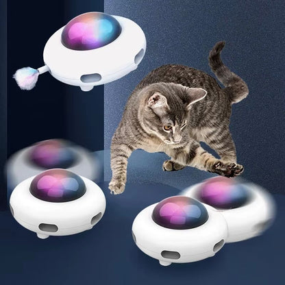 Smart UFO Cat Teaser  USB Rechargeable Interactive Pet Turntable Toy 2