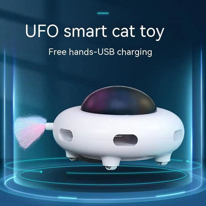 Smart UFO Cat Teaser  USB Rechargeable Interactive Pet Turntable Toy 6