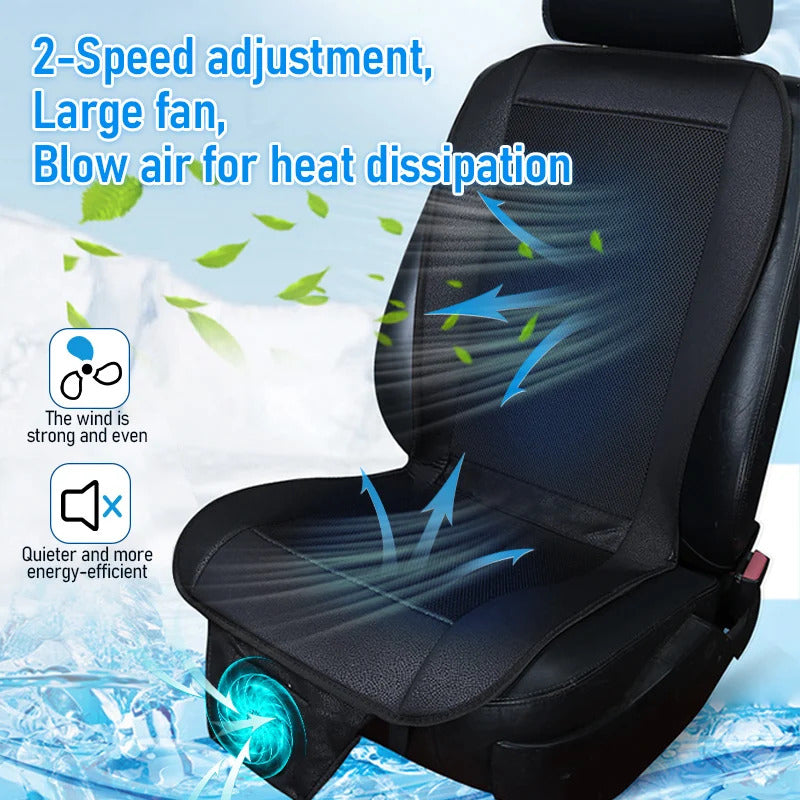 Summer Car Cooling Seat Cushion, 3D Spacer Ventilated Seat Pad with 8Fan Air Circulation