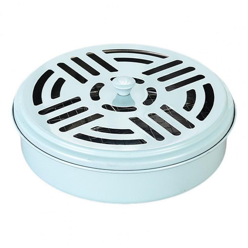 Portable Stainless Steel Round Rack Plate, Modern Spiral Cover Mosquito Coil Holder Tray, Incense Insect Repellent